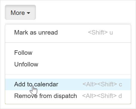 Add a conversation to the calendar