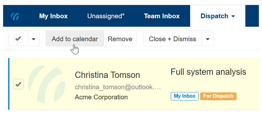 Add a conversation to the calendar