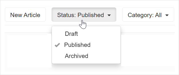 View articles by status