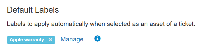 Set default labels for an asset
