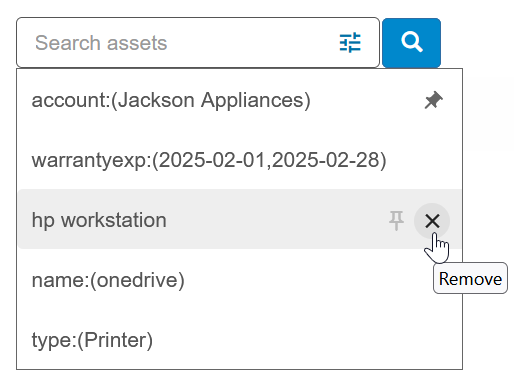 Remove a search from the list