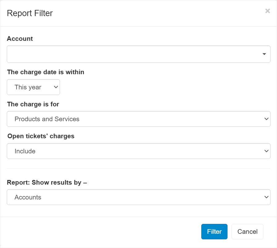 Advanced report filtering options