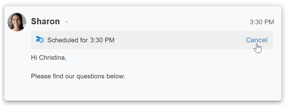 Cancel scheduled reply
