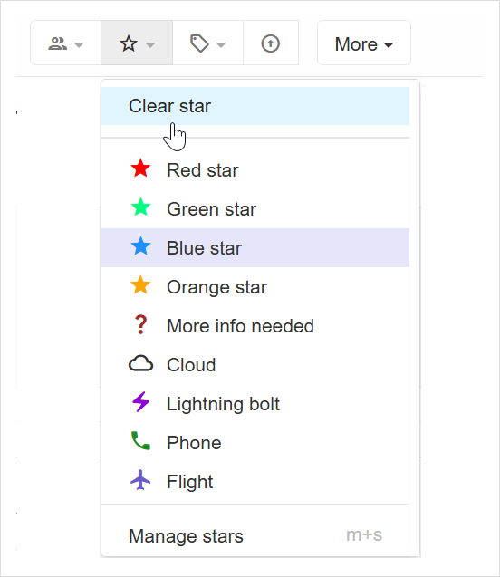 Remove star from a conversation