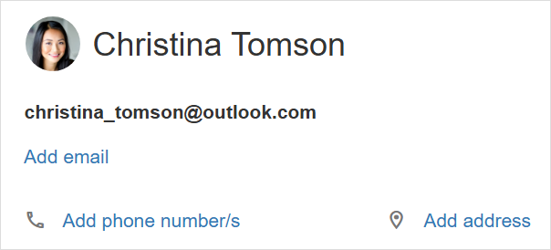 Add contact's phone numbers and address