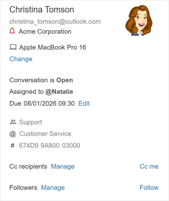 Conversation sidebar