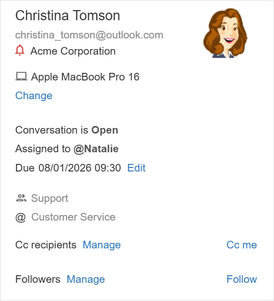 Conversation sidebar