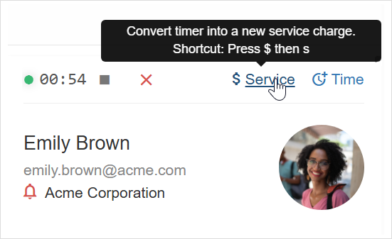 Convert a timer to a new service charge