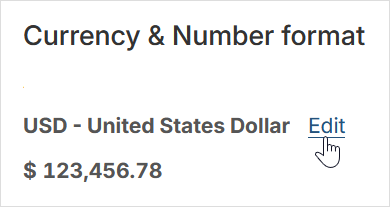 Currency and Number format