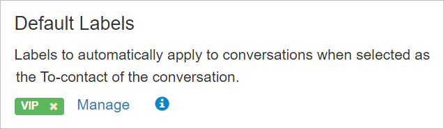 Manage the contact default labels