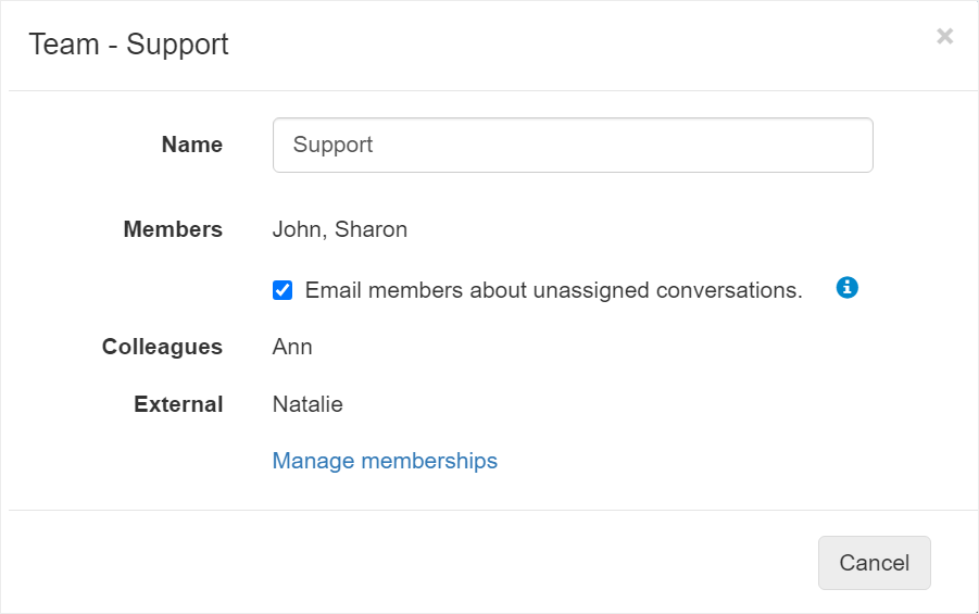 Email team members about unassigned conversations