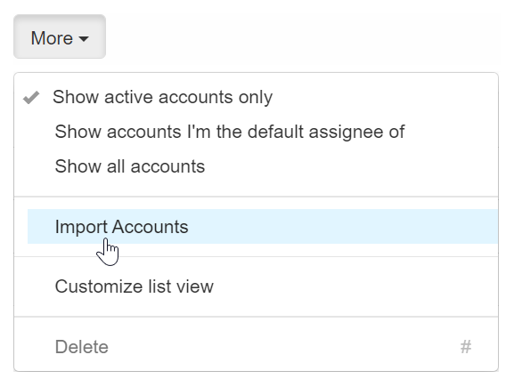 Import accounts