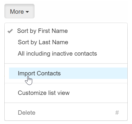 Import contacts