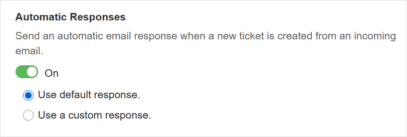Automatic response options