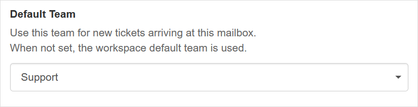 Set the mailbox default team