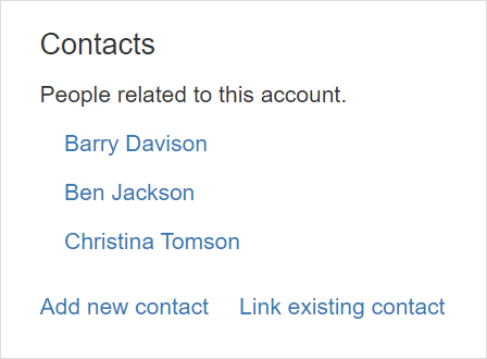 Contacts linked to an account