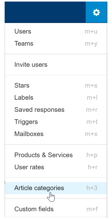 Manage article categories