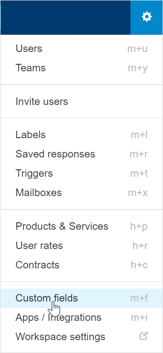 Manage custom fields