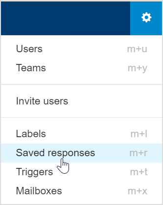 Manage saved responses