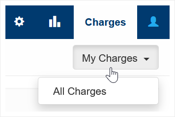 Use the dropdown to manage other users' charges