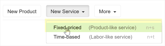 Click the button to add new fixed-price service
