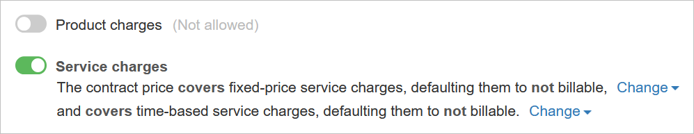 Configure ongoing charges settings