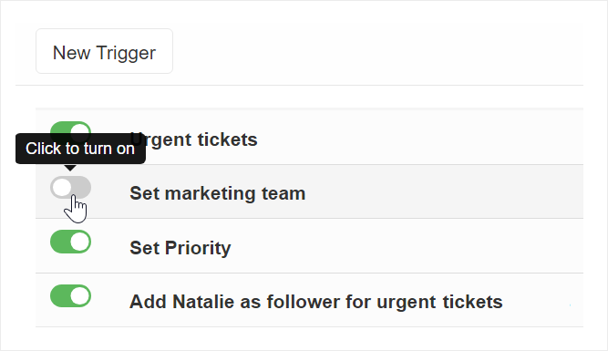 Pause or activate a trigger