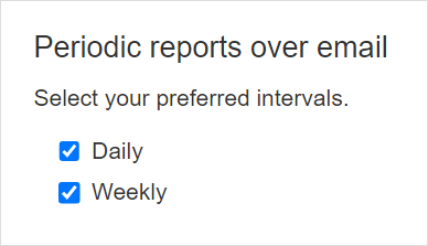 Personal settings for periodic reports