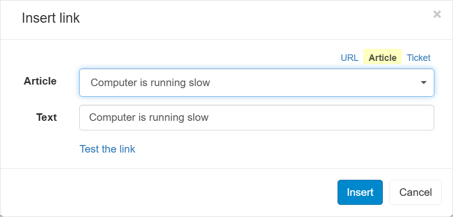 Reference articles in messages