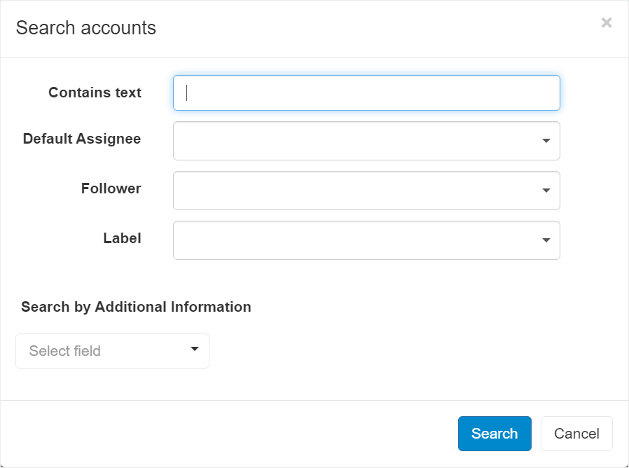 Advanced account search