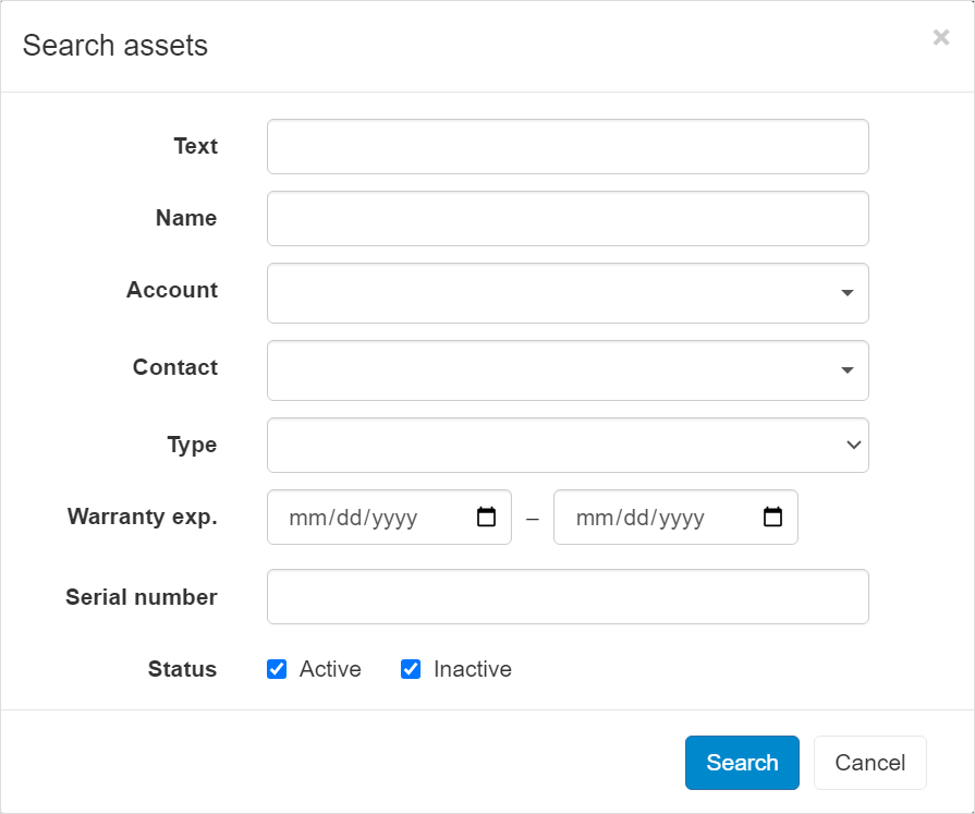 Advanced asset search
