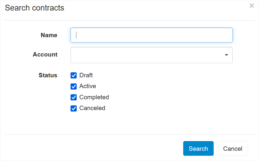 Advanced contract search