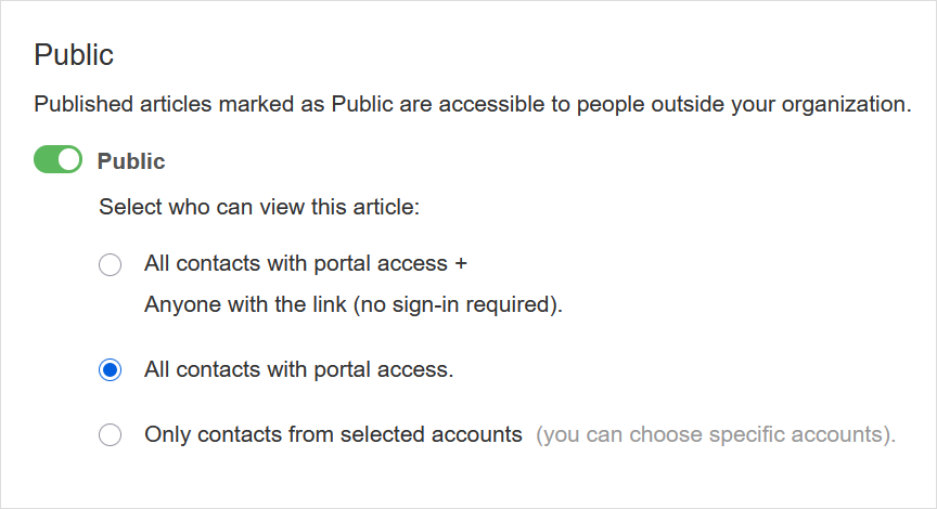 Set article as public