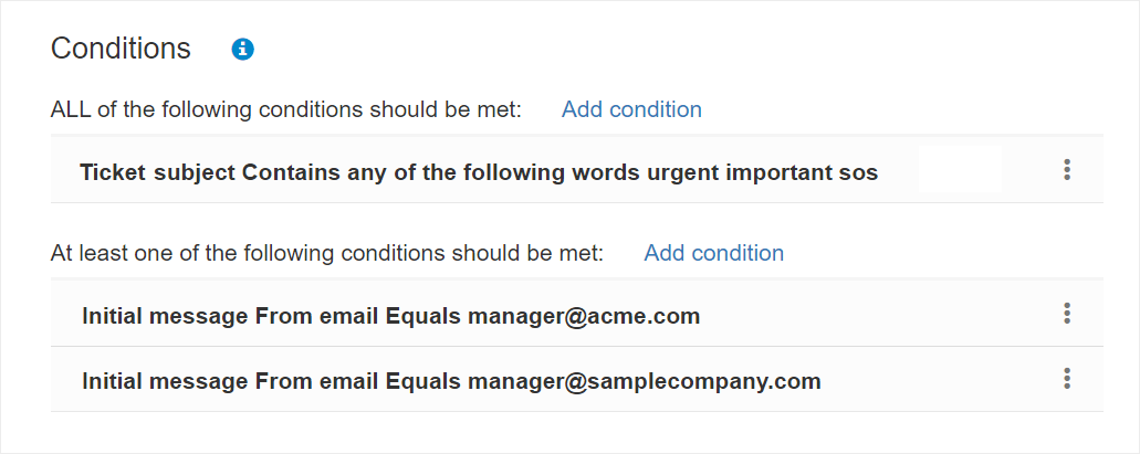 Manage trigger conditions