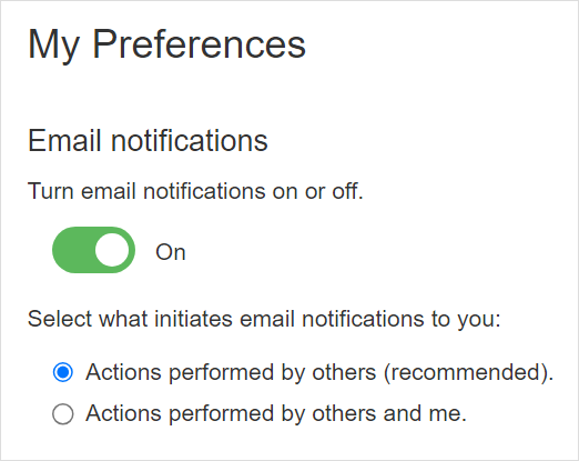 Select your user preferences