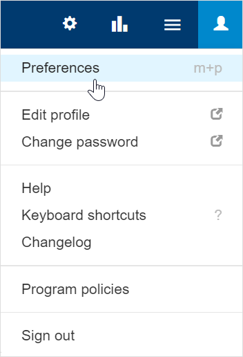 Select your user preferences