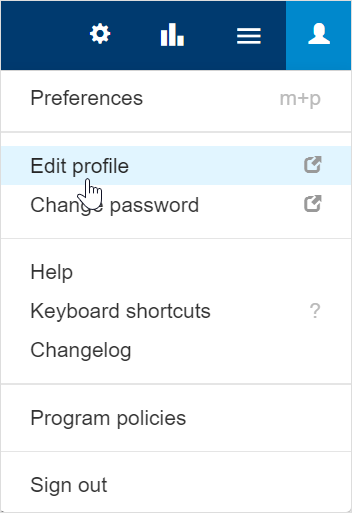 Your profile settings